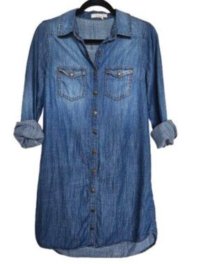 Life in Progress Western Denim Dress | Snap Front | Size Small